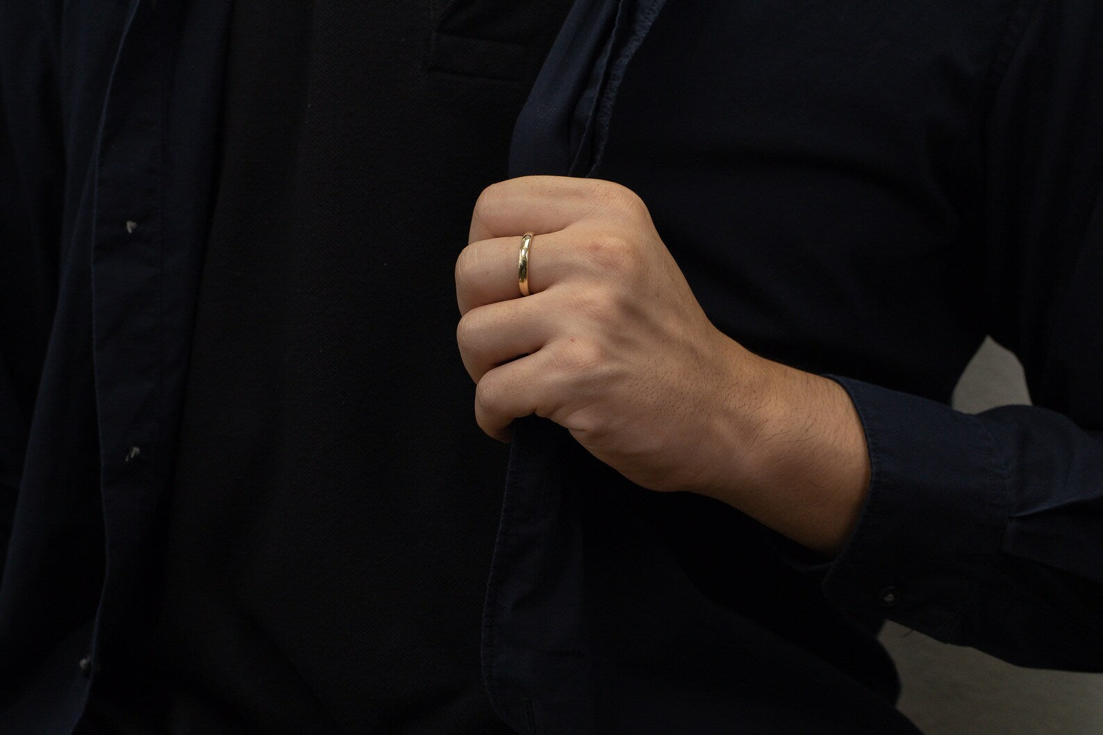 3.4MM Plain Band Wedding Ring, Unique Wedding Band for Men, Minimalist Ring, Comfort Fit Plain Wedding Band